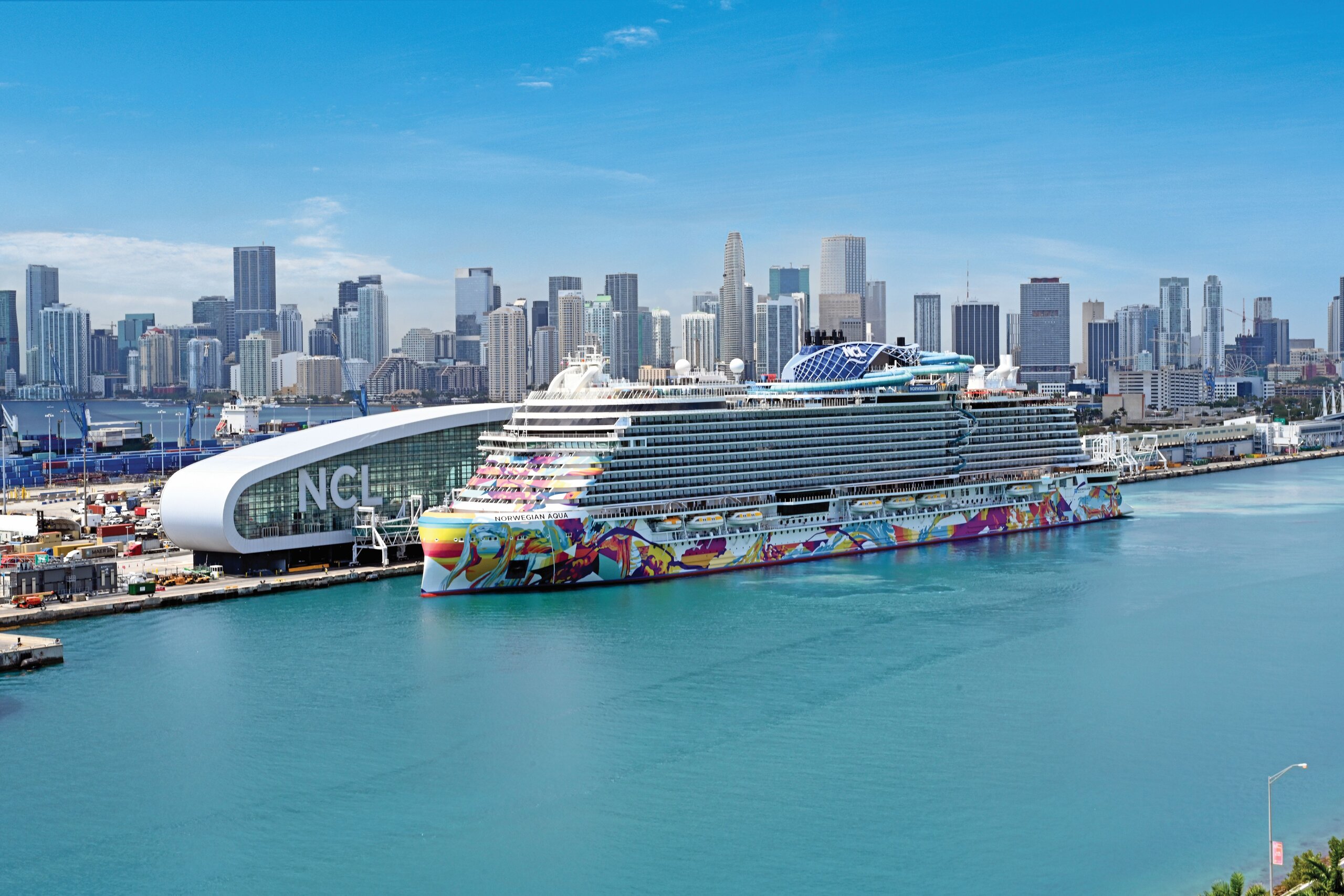 Norwegian Aqua berthed in Miami
