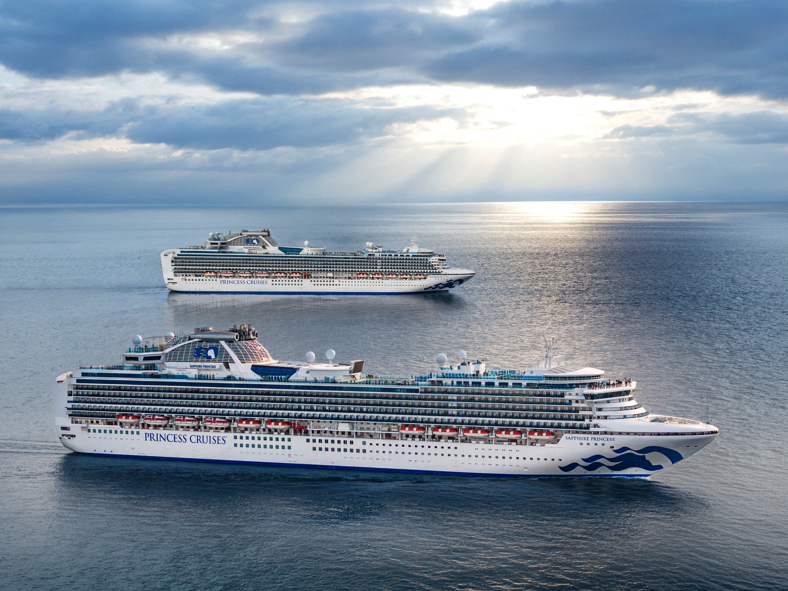 Diamond Princess at sea in Japan
