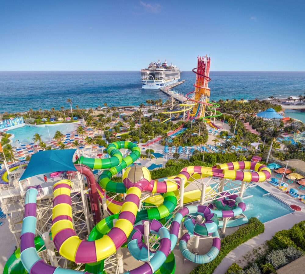 RCI_PDC_202401_CC_JGraham_IconArrival_DJI_A006_0192_RT_11zon Family enjoying a Royal Caribbean Cruises vacation departing from Orlando, featuring fun activities and ocean views for all ages